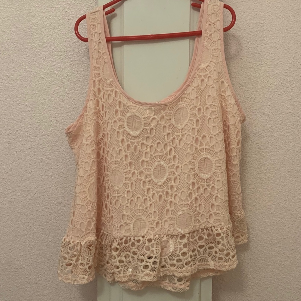 Pink Lace Tank Top